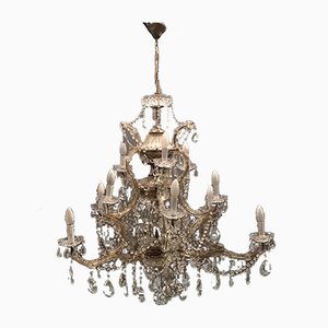 Large Italian Crystal Murano Chandelier, 1950s-JJC-766739