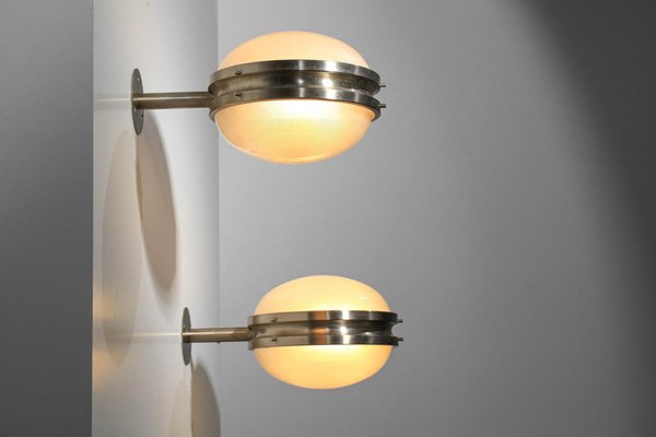 Large Italian Gamma Sconces in Chrome attributed to Sergio Mazza, 1960s, Set of 2-YU-1800691