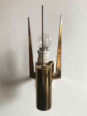 Large Italian Glass and Brass Sconce from Stilnovo, 1950s-CC-555084