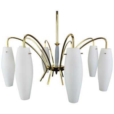 Large Italian Glass Sunburst Chandelier, 1950s-UGR-1120722