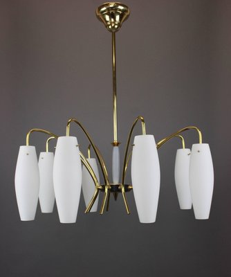 Large Italian Glass Sunburst Chandelier, 1950s-UGR-1120722