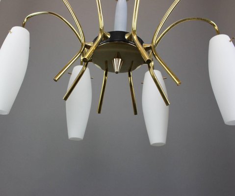 Large Italian Glass Sunburst Chandelier, 1950s-UGR-1120722