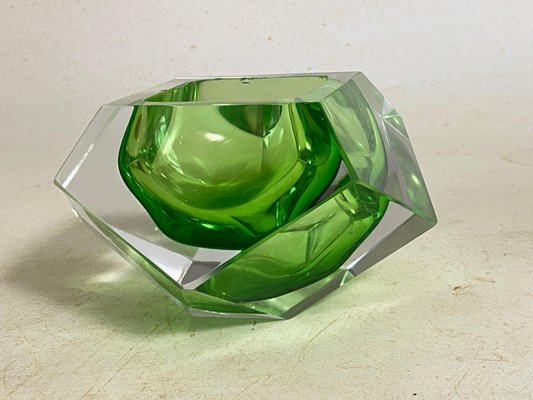 Large Italian Green Glass Ashtray, 1960s-UR-1792657