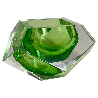 Large Italian Green Glass Ashtray, 1960s-UR-1792657