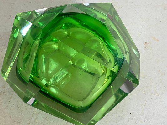 Large Italian Green Glass Ashtray, 1960s-UR-1792657