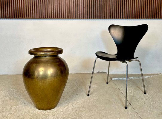 Large Italian Hand-Hammered Brass Vase attributed to Egidio Casagrande, 1950s-JP-1782422