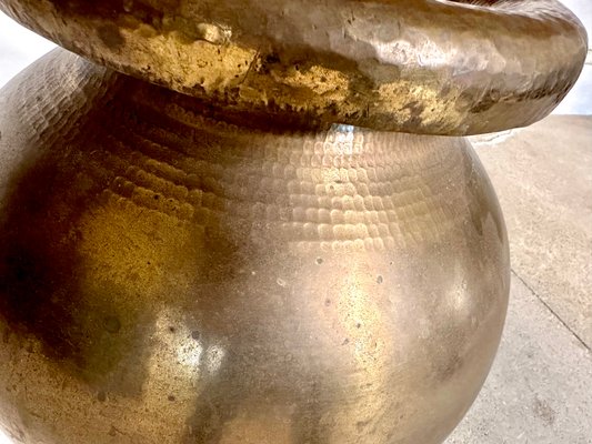 Large Italian Hand-Hammered Brass Vase attributed to Egidio Casagrande, 1950s-JP-1782422