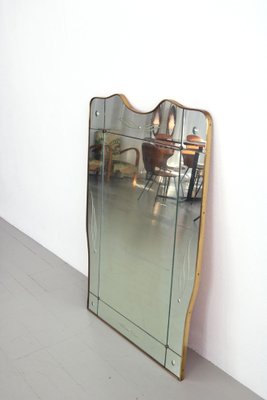 Large Italian Mirror With Brass Frame, 1950s-AA-1274082