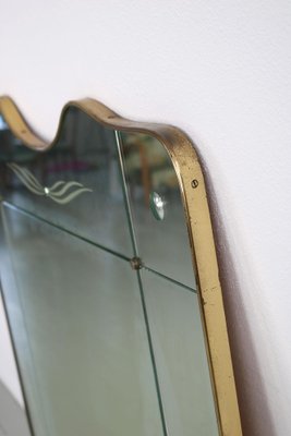 Large Italian Mirror With Brass Frame, 1950s-AA-1274082