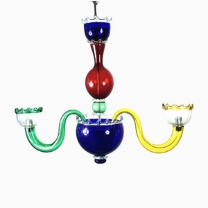 Large Italian Multicolored Murano Glass Chandelier-VA-1138744