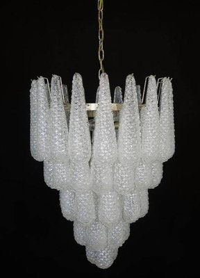 Large Italian Murano Chandelier with 52 Glass Petals Drop, 1970s, Set of 2-MBH-1032081