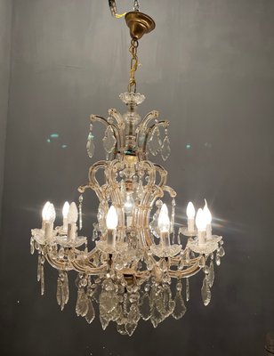 Large Italian Murano Crystal Chandelier, 1950s-JJC-1056553