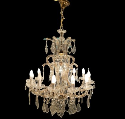 Large Italian Murano Crystal Chandelier, 1950s-JJC-1056553