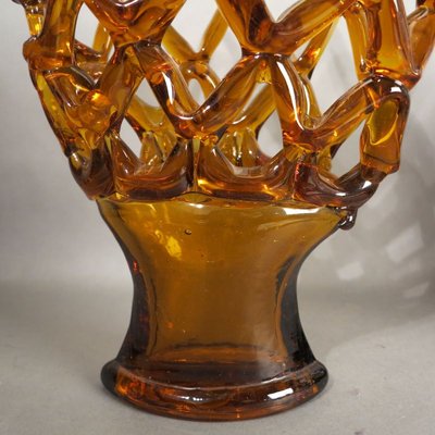 Large Italian Murano Glass Bowl with Grid Pattern from Made Murano Glass, 1950s-WK-724140