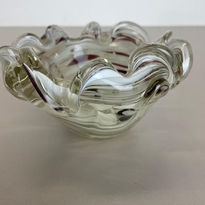 Large Italian Murano Glass Floral Bowl Ashtray, 1970s-QZ-1077044