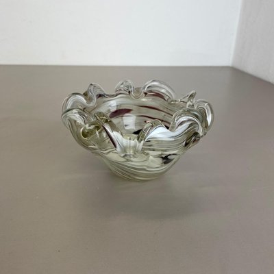 Large Italian Murano Glass Floral Bowl Ashtray, 1970s-QZ-1077044