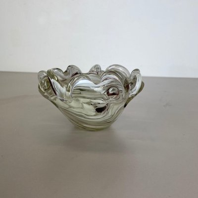 Large Italian Murano Glass Floral Bowl Ashtray, 1970s-QZ-1077044