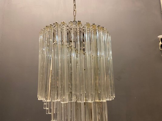 Large Italian Murano Prism Spiral Chandelier-JJC-1174738