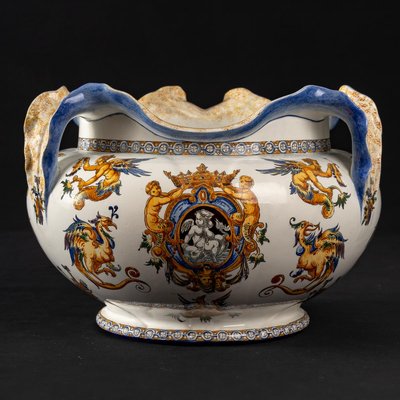 Large Italian Renaissance Pot Cache in Gien Earthenware, 19th Century-UQL-1427707