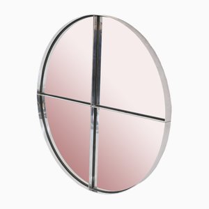 Large Italian Round Steel Metal Mirror by Vittorio Introini for Saporiti, 1970s-FUE-1752151