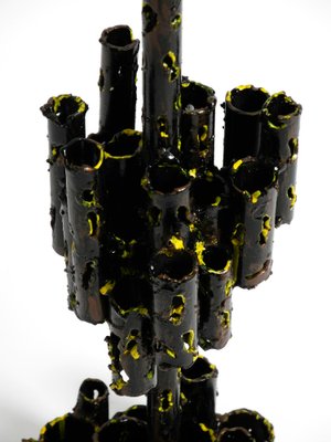 Large Italian Sculptural Brutalist Iron Candleholder by Marcello Fantoni, 1950s-RR-1779682