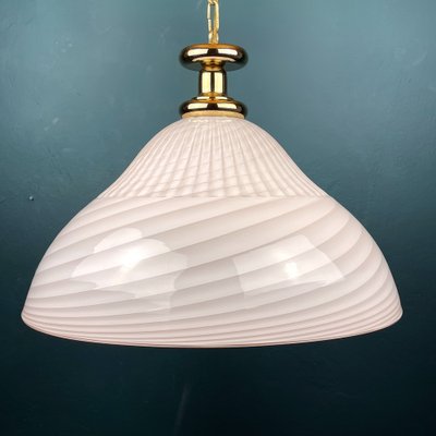 Large Italian Swirl Pendant Lamp in Pink Murano Glass, 1970s-WQC-1264266