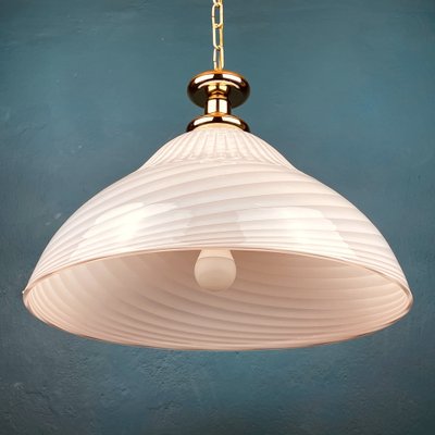 Large Italian Swirl Pendant Lamp in Pink Murano Glass, 1970s-WQC-1264266