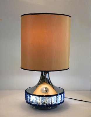 Large Italian Table Lamp with Hammered Glasses, 1970s-HS-1374785