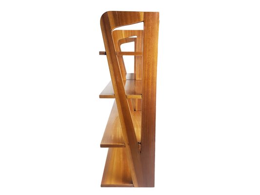 Large Italian Teak Hanging Shelf attributed to Isa, 1950s-RD-1408395