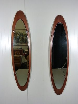 Large Italian Teak Mirror from Mobili Polli, 1960s-TU-592804