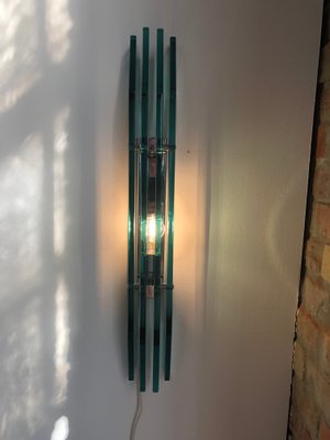 Large Italian Wall Light in Emerald Green from Cristal Art, 1970s-HWV-1404666