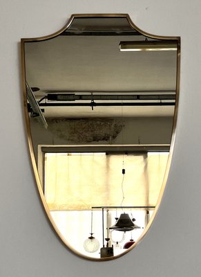 Large Italian Wall Mirror with Brass Frame, 1970s-VNE-1799563