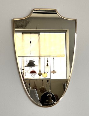 Large Italian Wall Mirror with Brass Frame, 1970s-VNE-1799563