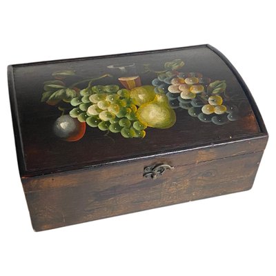 Large Jewelry Box with Fruit Decor in Wood, England, 20th Century-UR-1791906