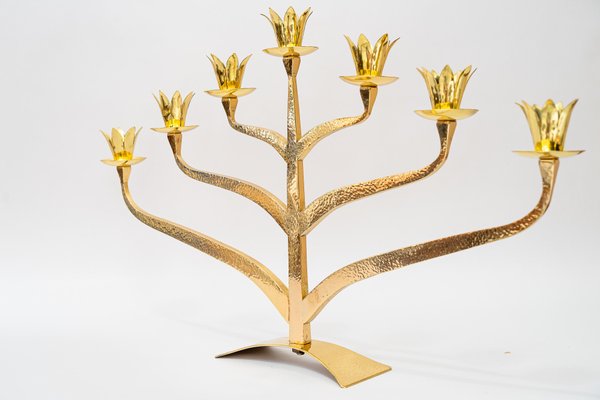 Large Jewish Hammered Candelabra for 7 Candles, 1920s-SPD-1719292