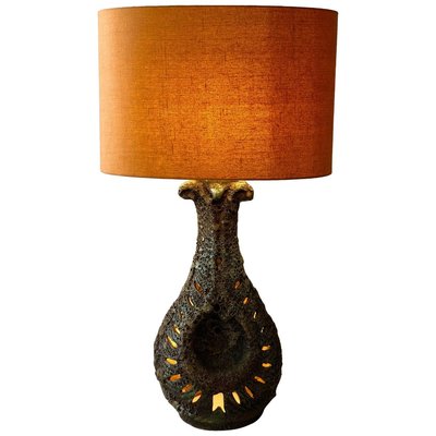 Large Lava Ceramic Table Lamp with Illuminated Base, 1960s-BAF-763528