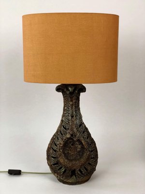 Large Lava Ceramic Table Lamp with Illuminated Base, 1960s-BAF-763528