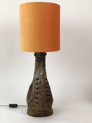 Large Lava Ceramic Table Lamp with Illuminated Base, 1960s-BAF-763528