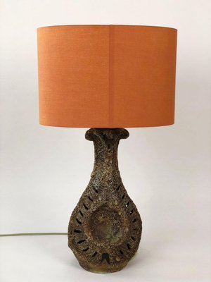 Large Lava Ceramic Table Lamp with Illuminated Base, 1960s-BAF-763528