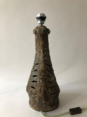 Large Lava Ceramic Table Lamp with Illuminated Base, 1960s-BAF-763528