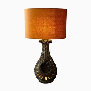 Large Lava Ceramic Table Lamp with Illuminated Base, 1960s-BAF-763528