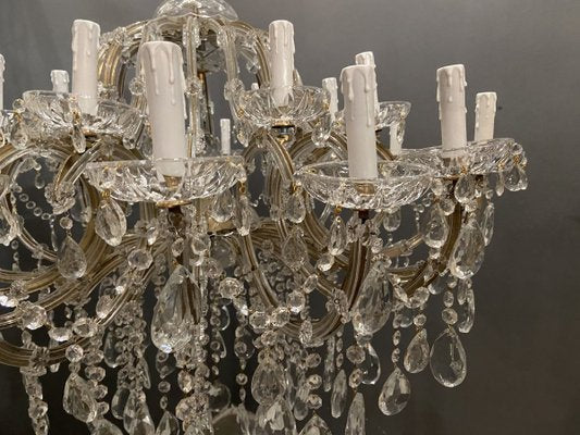 Large Lead Crystal Murano Glass 24-Light Chandelier, 1960s-JJC-888325