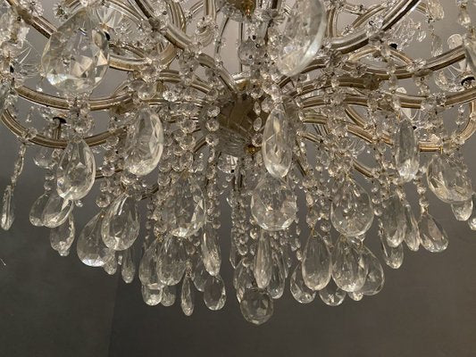 Large Lead Crystal Murano Glass 24-Light Chandelier, 1960s-JJC-888325