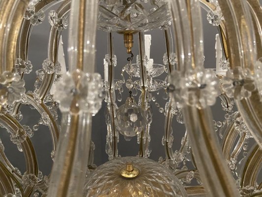 Large Lead Crystal Murano Glass 24-Light Chandelier, 1960s-JJC-888325