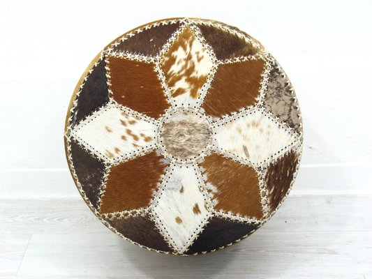 Large Leather Pouf, 1980s-WVA-1799621