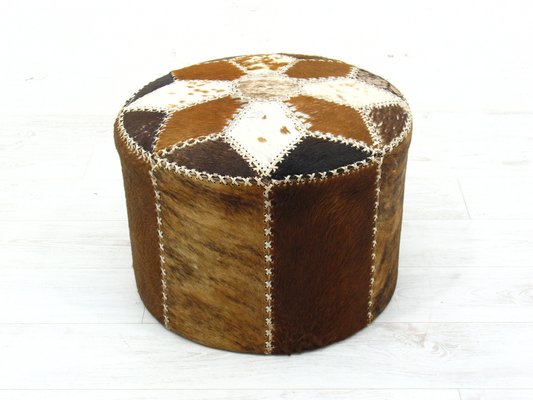 Large Leather Pouf, 1980s-WVA-1799621