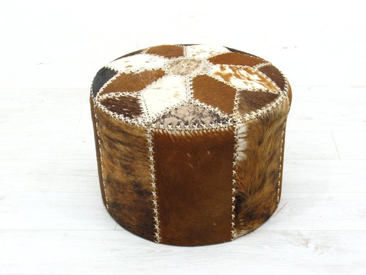 Large Leather Pouf, 1980s-WVA-1799621