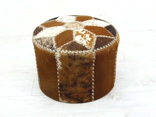 Large Leather Pouf, 1980s-WVA-1799621