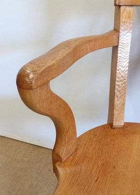 Large Light Oak Adjustable Office Armchair, 1940s-RVK-1126474