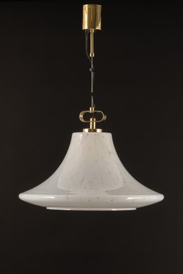 Large Limburg Brass With Opal Glass Pendant Light, Germany, 1970s-UGR-1299017